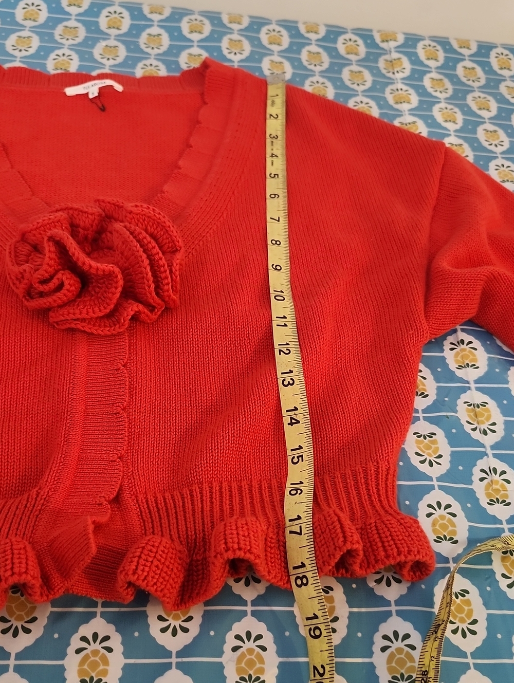 Tularosa Jovien Rosette Red cardigan Cotton Blend Small Revolve - Picture 7 of 7